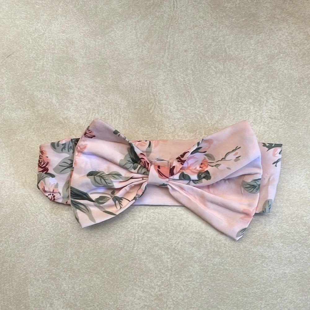 Light Pink Floral Bow Infant Toddler Girls Headband NWOT
